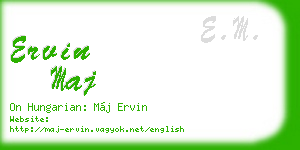 ervin maj business card